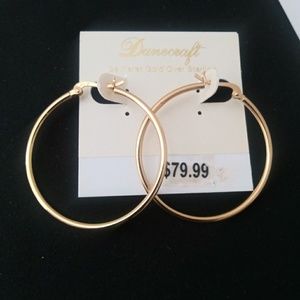 24k gold Sterling Silver large hoop earrings